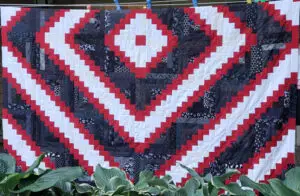Red and Black Log Cabin 94" by 104"