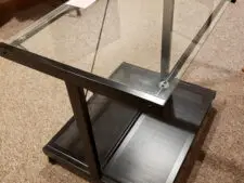 Glass computer/printer table on wheels