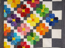Floral Paper Pieced Quilt top 46" by 53"