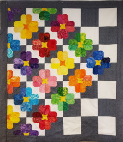 Floral Paper Pieced Quilt top 46" by 53"