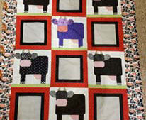 Cow quilt Top  46" by 59"